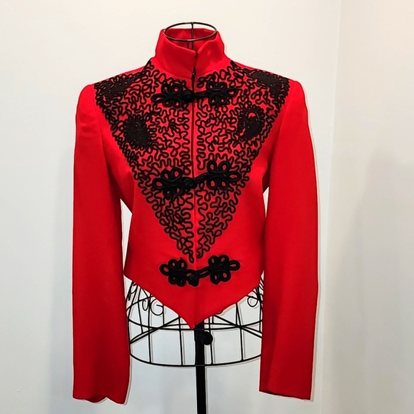 100% wool Matador Themed Red & Black Blazer small - Picture 1 of 8